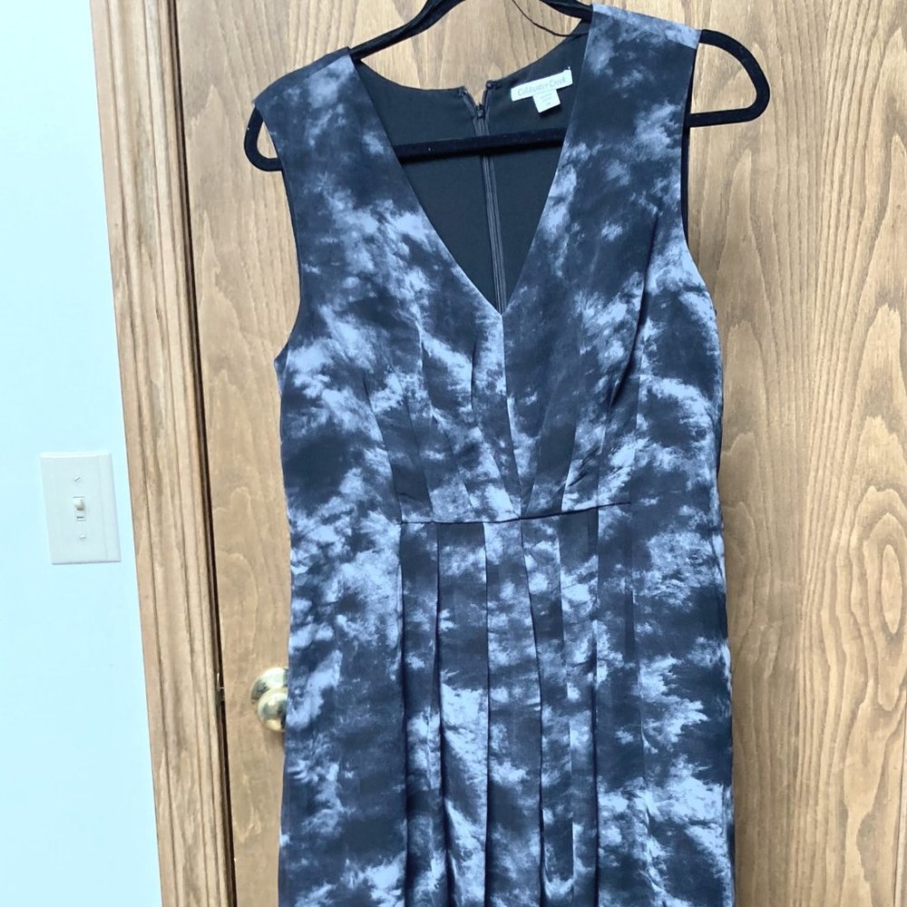 Coldwater Creek Tie Black/Grey Dye Dress Size 14